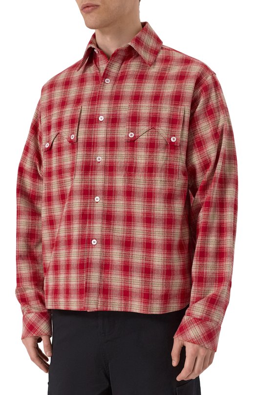 Хлопковая рубашка Rhude RHSS25SR02012 Красный  RHSS25SR02012 Фото 3