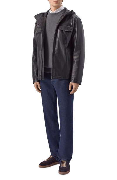 Мужская кожаная куртка MVST, арт. M25.1PM.0003/PL0NGE