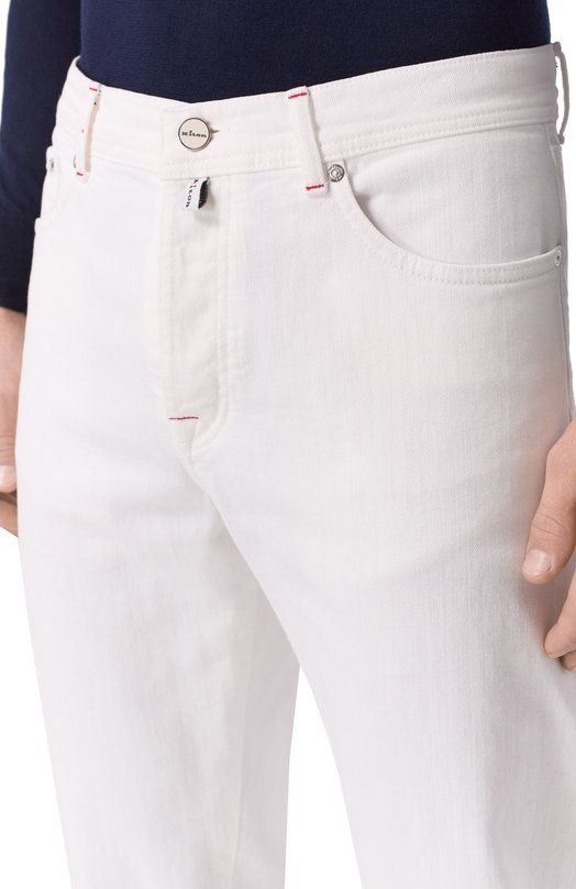 Хлопковые брюки Kiton UPNJS1K0602H02 Белый  UPNJS1K0602H02 Фото 5