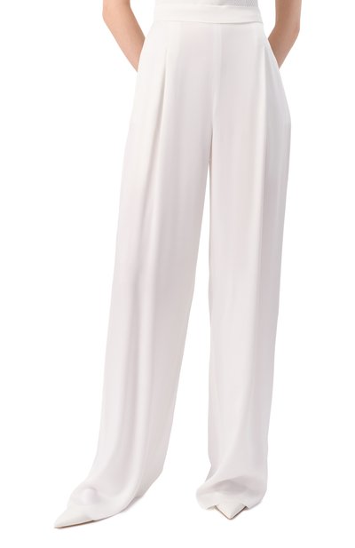 Атласные брюки MAX MARA STUDIO белого цвета по цене 47150 руб., арт. IETI, фото 3 Атласные брюки MAX MARA STUDIO, арт. IETI, фото 3