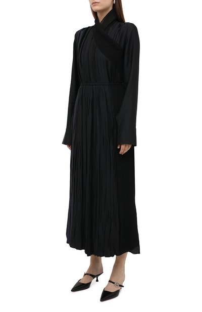 Платье из вискозы JIL SANDER черного цвета по цене 274000 руб., арт. JSWR505656-WR392002C, фото 3 Платье из вискозы JIL SANDER, арт. JSWR505656-WR392002C, фото 3