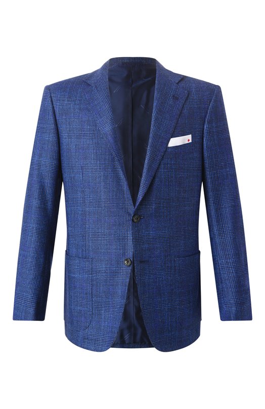 Пиджак из шерсти и кашемира Kiton UG81K0124E29 Синий UG81K0124E29