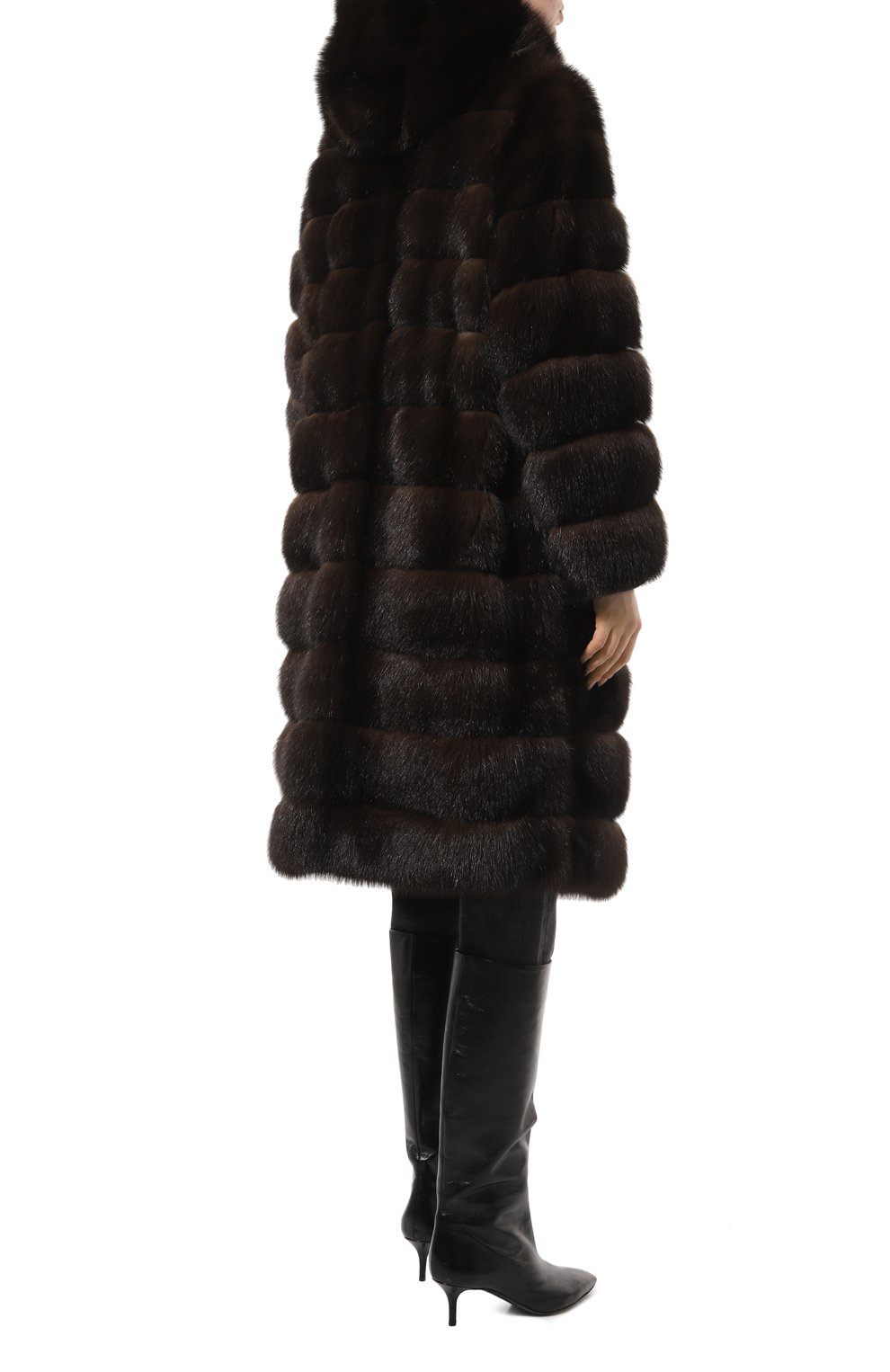 Двусторонняя шуба из меха соболя YVES SALOMON, арт. 22WYM03690ZIRV, фото 4