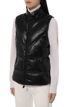Женский утепленный жилет moye MONCLER GRENOBLE черного цвета, арт. 1A000-36-539YL | Фото 3 (Материал внешний: Синтетический материал; Материал подклада: Синтетический материал; Длина (верхняя одежда): Короткие; Кросс-КТ: Утепленные, Куртка; Стили: Кэжуэл)