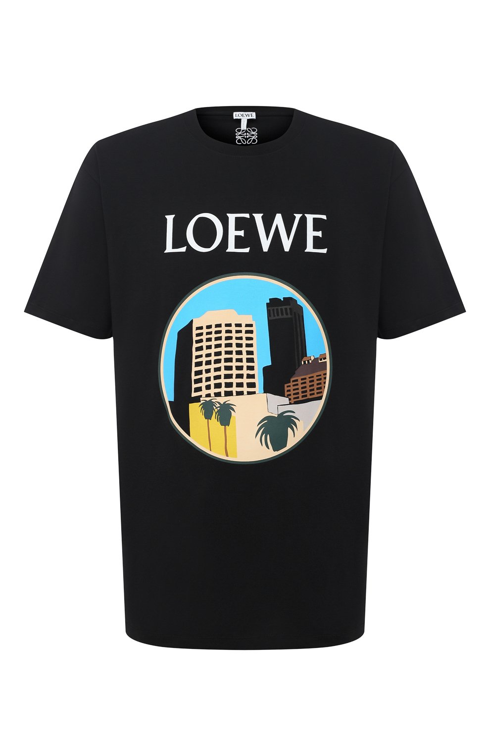 Хлопковая футболка LOEWE черного цвета по цене 29500 руб., арт. H897Y22X01, фото 1 Хлопковая футболка LOEWE, арт. H897Y22X01, фото 1