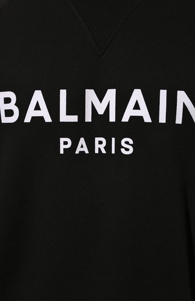 Хлопковый свитшот BALMAIN черного цвета по цене 59150 руб., арт. WH1JQ005/B125, фото 5 Хлопковый свитшот BALMAIN, арт. WH1JQ005/B125, фото 5
