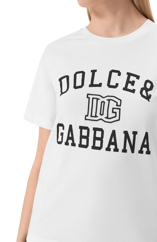 Хлопковая футболка Dolce & Gabbana F8V09Z/GDCNV Белый  F8V09Z/GDCNV Фото 5