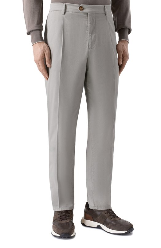 Хлопковые брюки Brunello Cucinelli M289LE1450 Зелёный  M289LE1450 Фото 3
