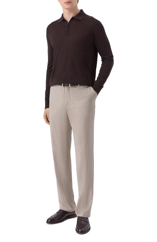 Шерстяные брюки Kiton UFPPERK0127H06 Бежевый  UFPPERK0127H06 Фото 2