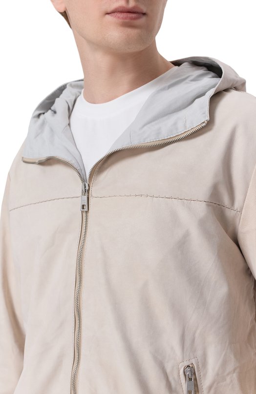 Кожаный бомбер Giorgio Brato GU26S14096NAPSTM Бежевый  GU26S14096NAPSTM Фото 5