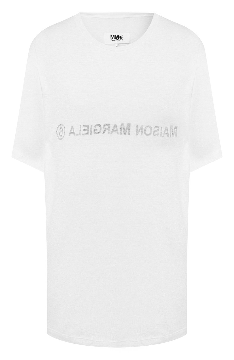 Футболка из смеси вискозы и шерсти MM6 белого цвета по цене 18050 руб., арт. S52GC0109/S23481, фото 1 Футболка из смеси вискозы и шерсти MM6, арт. S52GC0109/S23481, фото 1