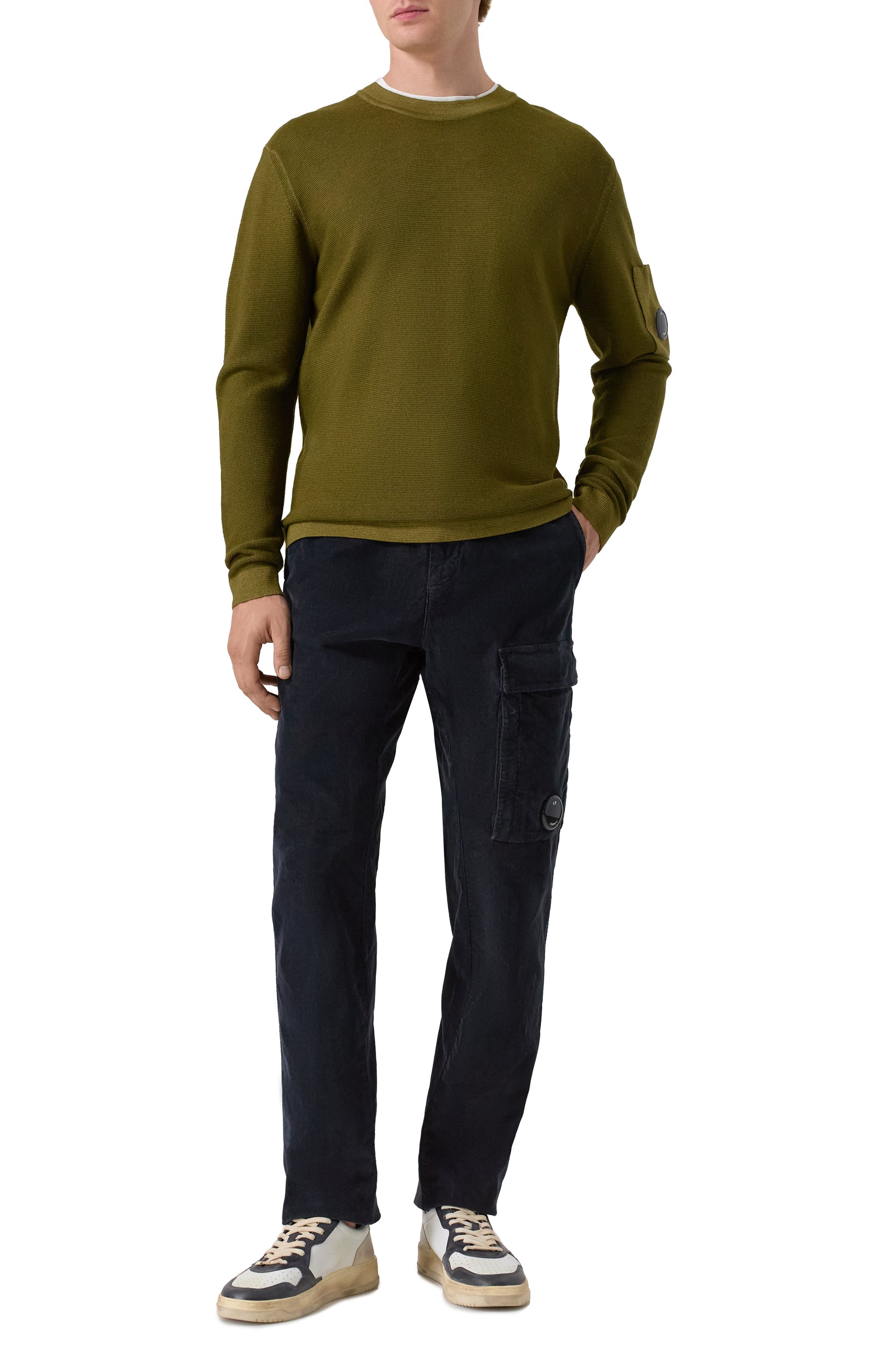 Шерстяной джемпер C.P. COMPANY хаки цвета по цене 39950 руб., арт. 19CMKN228A003247F, фото 2 Шерстяной джемпер C.P. COMPANY, арт. 19CMKN228A003247F, фото 2