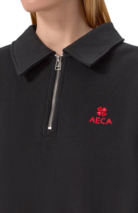 Хлопковый свитшот AECA WHITE AWCMFWBDTSSSO002C0.BLACK (M) Чёрный  AWCMFWBDTSSSO002C0.BLACK (M) Фото 5