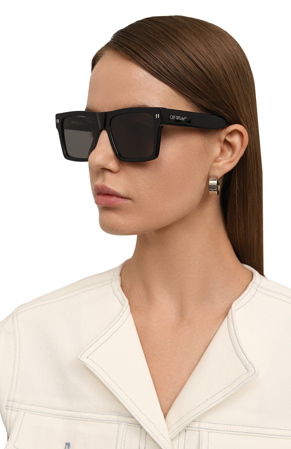 Солнцезащитные очки OFF-WHITE черного цвета по цене 29700 руб., арт. 0ERI109/1007, фото 2 Солнцезащитные очки OFF-WHITE, арт. 0ERI109/1007, фото 2