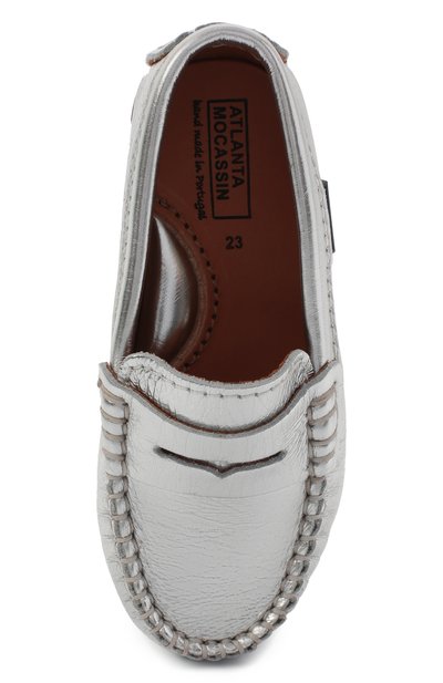 Кожаные мокасины ATLANTA MOCASSIN серебряного цвета по цене 7270 руб., арт. 9AT1MT032GCSTT/21-27, фото 4 Кожаные мокасины ATLANTA MOCASSIN, арт. 9AT1MT032GCSTT/21-27, фото 4