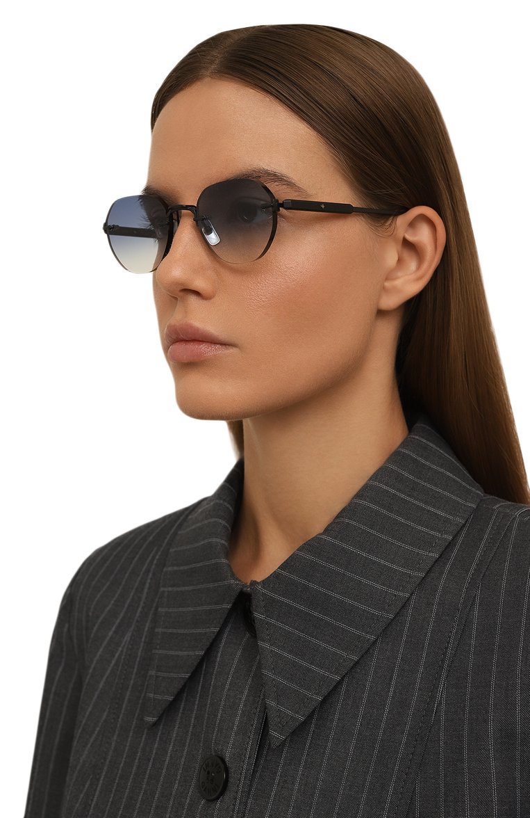 Женские солнцезащитные очки SATO EYEWEAR голубого цвета, арт. TEREBELLUM I/S607 | Фото 2 (Нос: Не проставлено; Региональные ограничения белый список (Axapta Mercury): Не проставлено; Тип очков: С/з; Материал: Металл; Кросс-КТ: С/з-унисекс; Очки форма: Безоправные, Круглые; Оптика Гендер: оптика-женское)