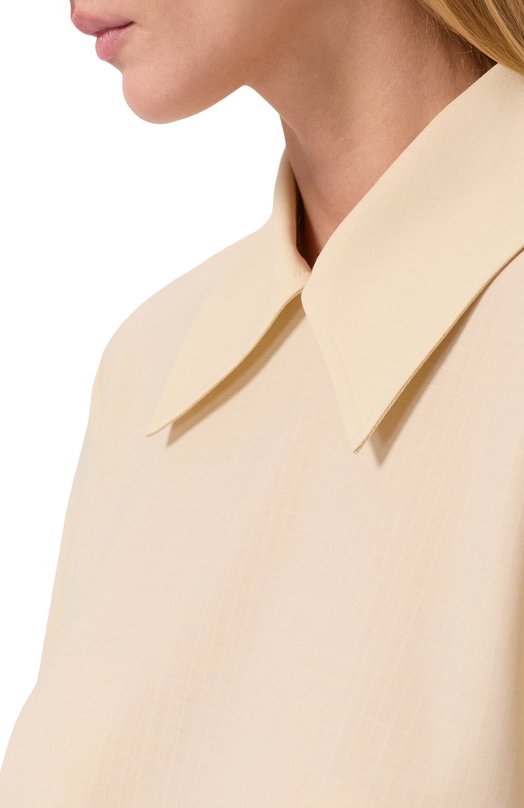 Шерстяная блузка Jil Sander J01NC0170/J40171 Кремовый  J01NC0170/J40171 Фото 5