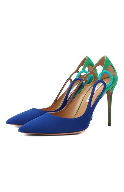 Замшевые туфли fenix pump 105 AQUAZZURA, арт. FEXHIGP0-SUE-LBE, фото 1