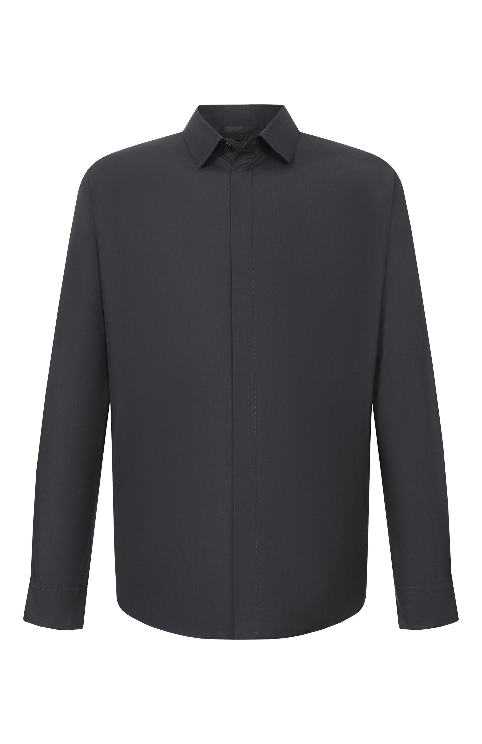 Хлопковая рубашка MVST черного цвета по цене 92150 руб., арт. M26.2PM.B009/F080 P0PELINE, фото 1 Хлопковая рубашка MVST, арт. M26.2PM.B009/F080 P0PELINE, фото 1