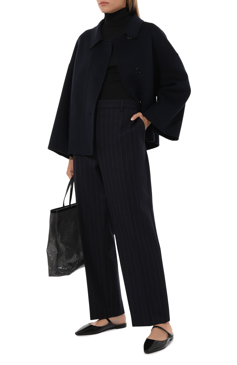 Шерстяные брюки PRADA темно-синего цвета по цене 130000 руб., арт. P289EG-1ZJ6-F0008-212, фото 2 Шерстяные брюки PRADA, арт. P289EG-1ZJ6-F0008-212, фото 2