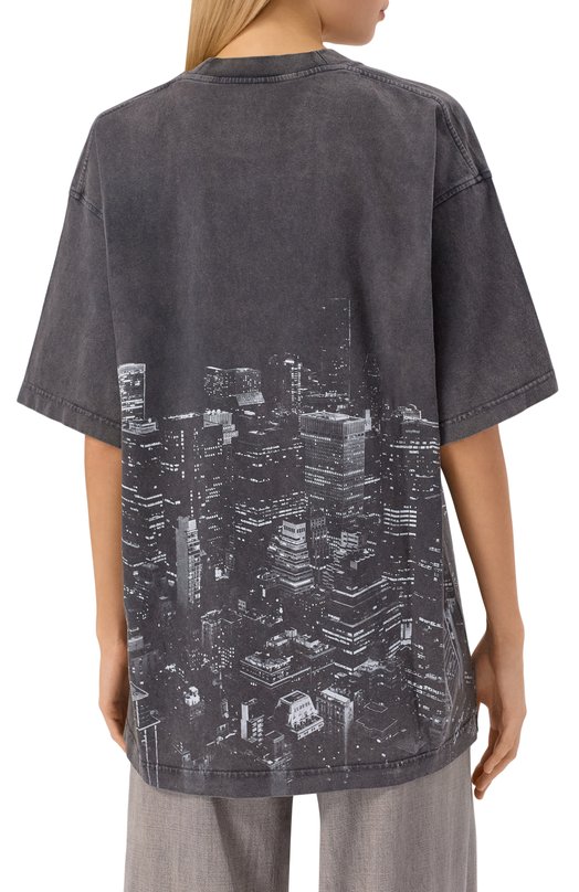 Хлопковая футболка Alexander Wang UCC3251843 Серый  UCC3251843 Фото 4
