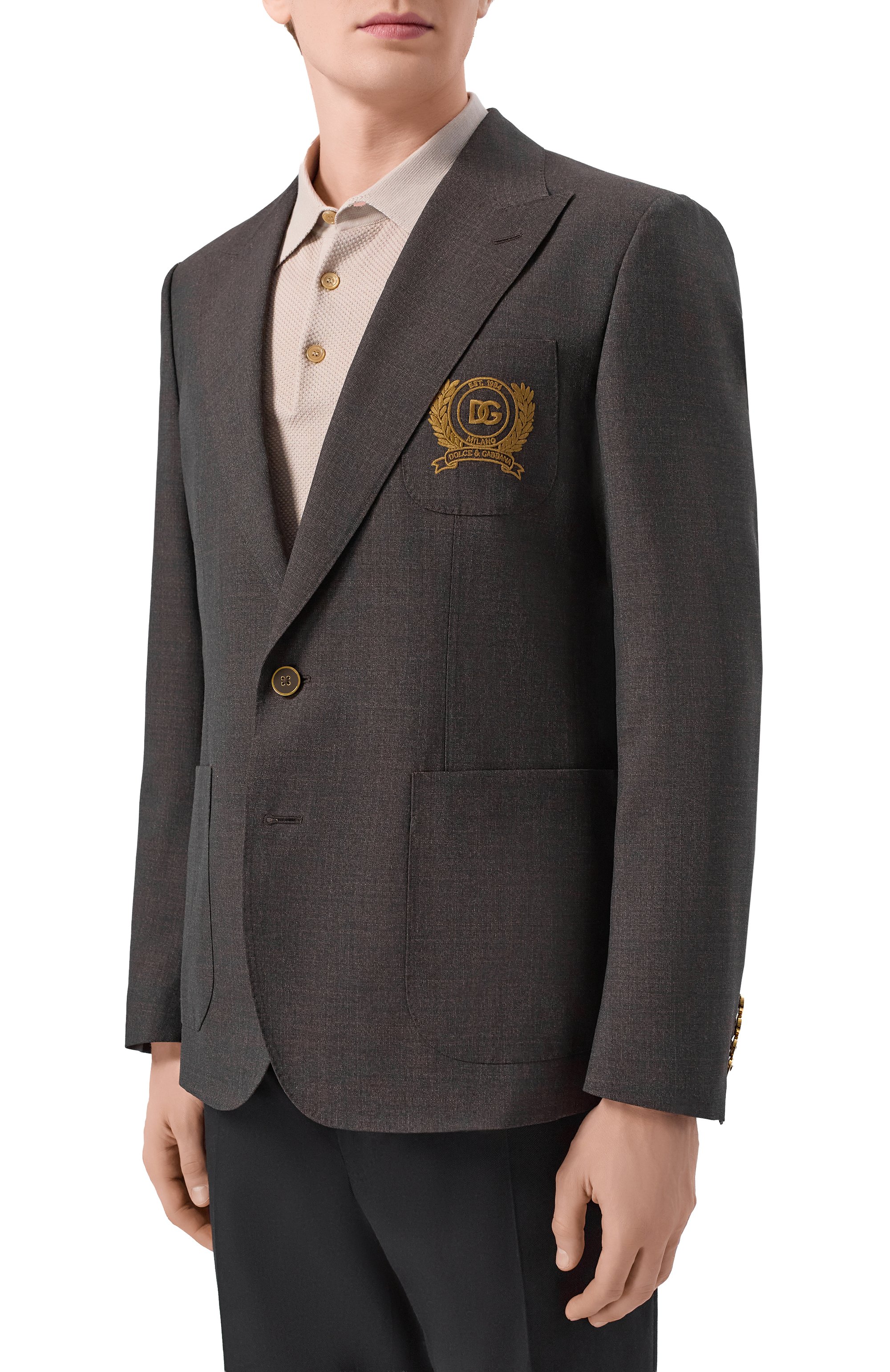 Шерстя ной пиджак DOLCE & GABBANA, арт. G2TF4Z/HU2B0, фото 3