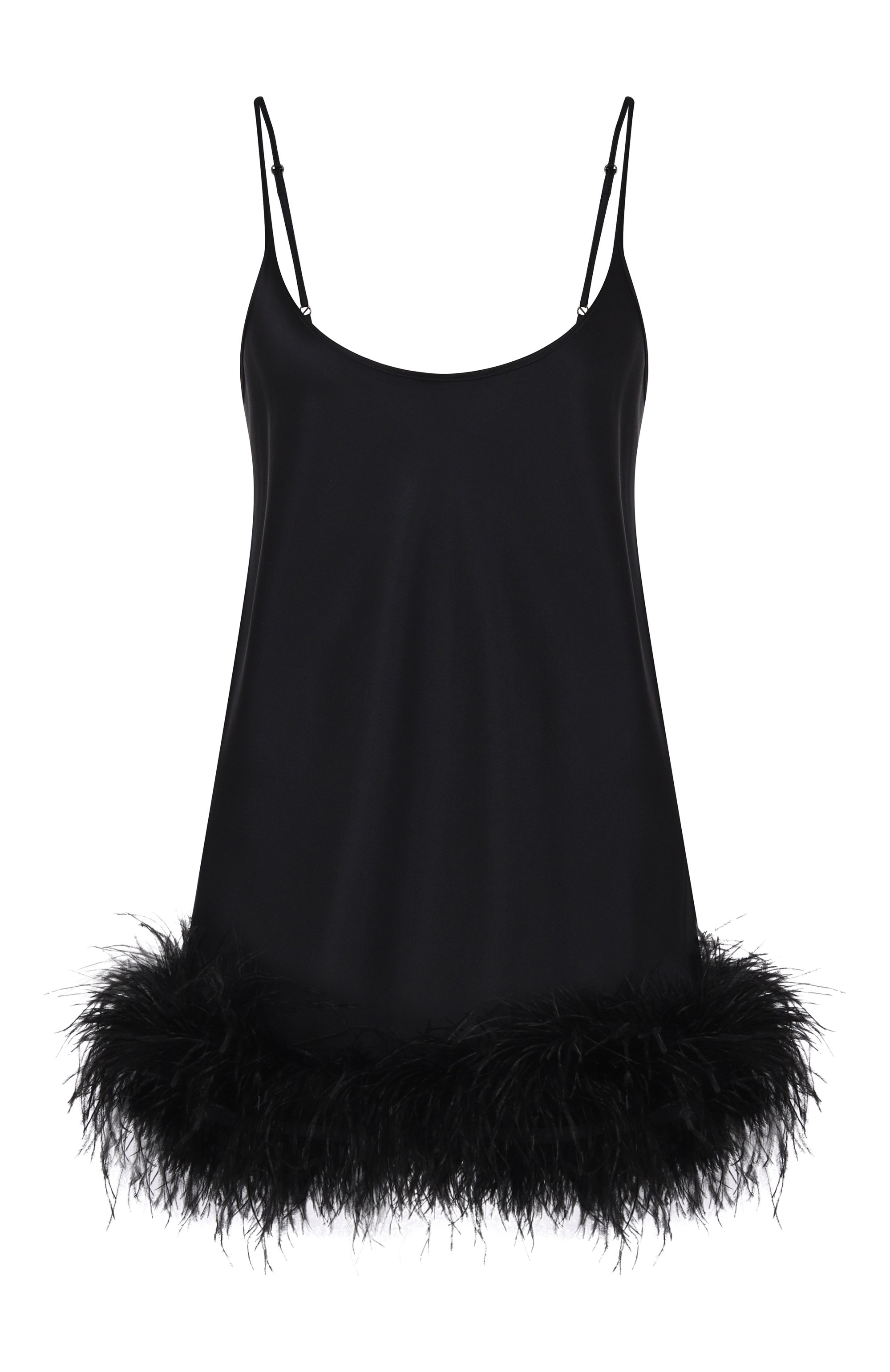 Шелковая сорочка с отделкой перьями EDOMO, арт. D001010FW2324, фото 1