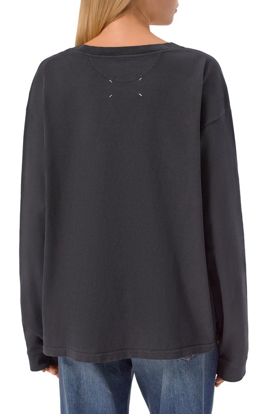 Хлопковый лонгслив Maison Margiela S51GC0538/S24567 Чёрный  S51GC0538/S24567 Фото 4