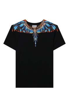 Детская хлопковая футболка MARCELO BURLON KIDS OF MILAN черного цвета, арт. CBAA002F21JER009 | Фото 1 (Рукава: Короткие; Материал внешний: Хлопок; Мальчики Кросс-КТ: Футболка-одежда; Драгоценные камни: Проставлено; Материал сплава: Проставлено; Ростовка одежда: 10 - 11 лет | 140 - 146см, 6 лет | 116 см, 8 лет | 128 см)