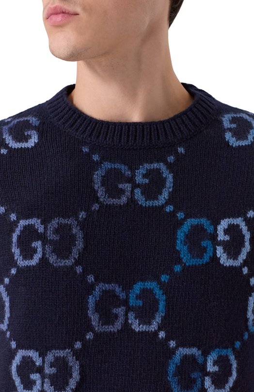 Шерстяной свитер Gucci 770509/XKDSJ Синий  770509/XKDSJ Фото 5