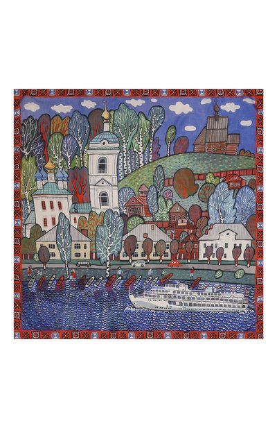 Шелковый платок плес GOURJI разноцветного цвета по цене 14990 руб., арт. T21PL7R/1, фото 4 Шелковый платок плес GOURJI, арт. T21PL7R/1, фото 4