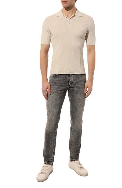 Хлопковое поло TRUSSARDI кремового цвета по цене 15000 руб., арт. 52M00663-0F000789, фото 2 Хлопковое поло TRUSSARDI, арт. 52M00663-0F000789, фото 2