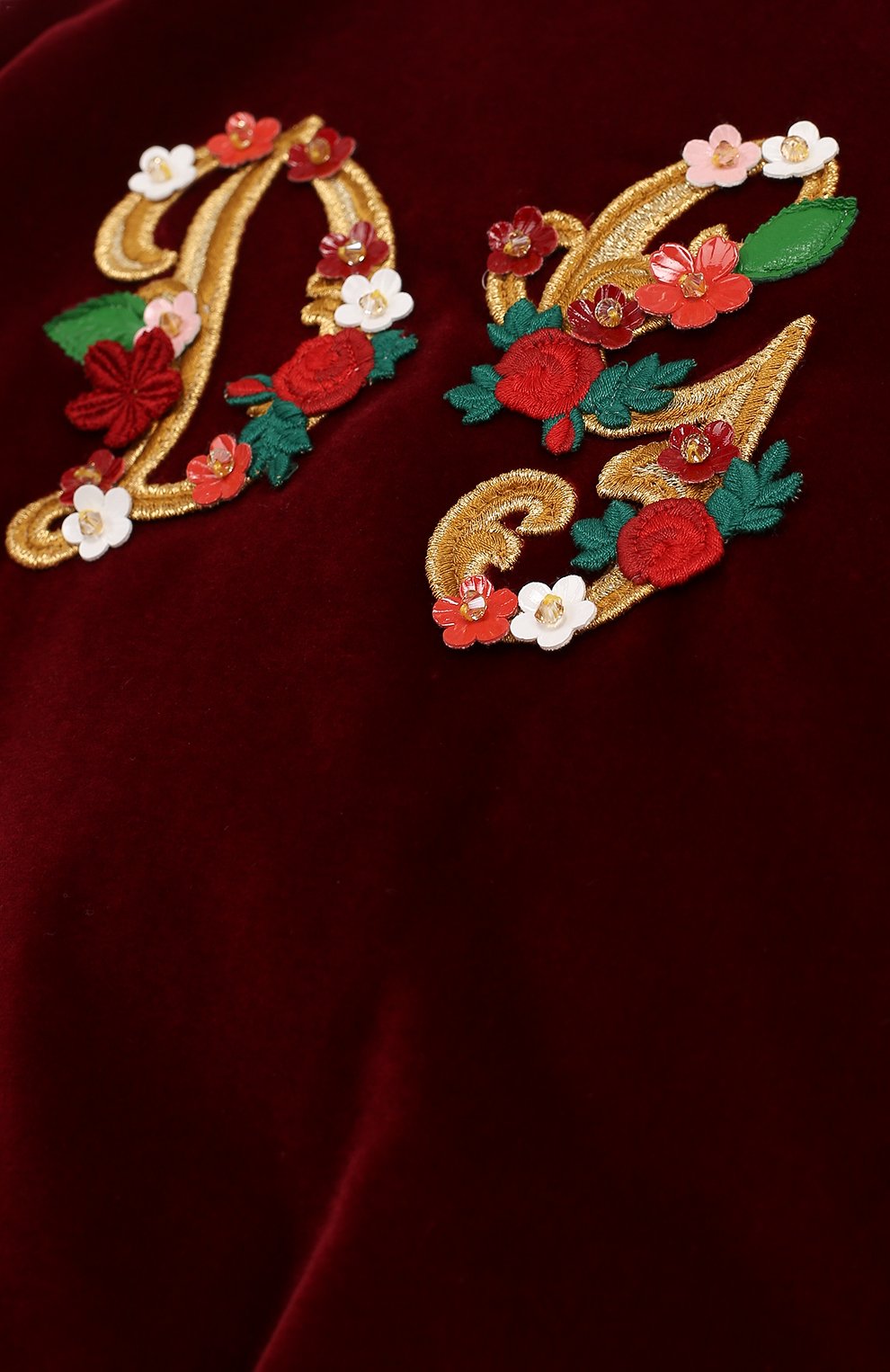 Утепленный бархатный бомбер с аппликациями DOLCE & GABBANA, арт. 0131/L5JBB6/G7LRG/2-6, фото 3