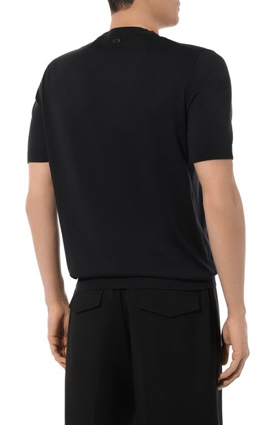 Джемпер из шелка и хлопка AGNONA темно-синего цвета по цене 87550 руб., арт. K102U05E/0Q1808E, фото 4 Джемпер из шелка и хлопка AGNONA, арт. K102U05E/0Q1808E, фото 4