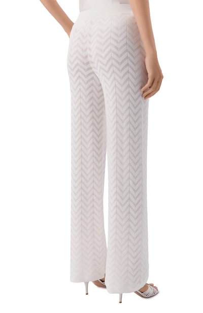 Брюки из хлопка и вискозы MISSONI белого цвета по цене 121500 руб., арт. DC26SI01/BK01H2, фото 4 Брюки из хлопка и вискозы MISSONI, арт. DC26SI01/BK01H2, фото 4