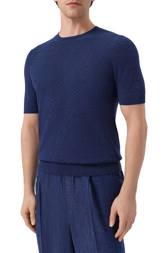 Джемпер изо льна и хлопка Gran Sasso 57169/18668 Синий  57169/18668 Фото 3