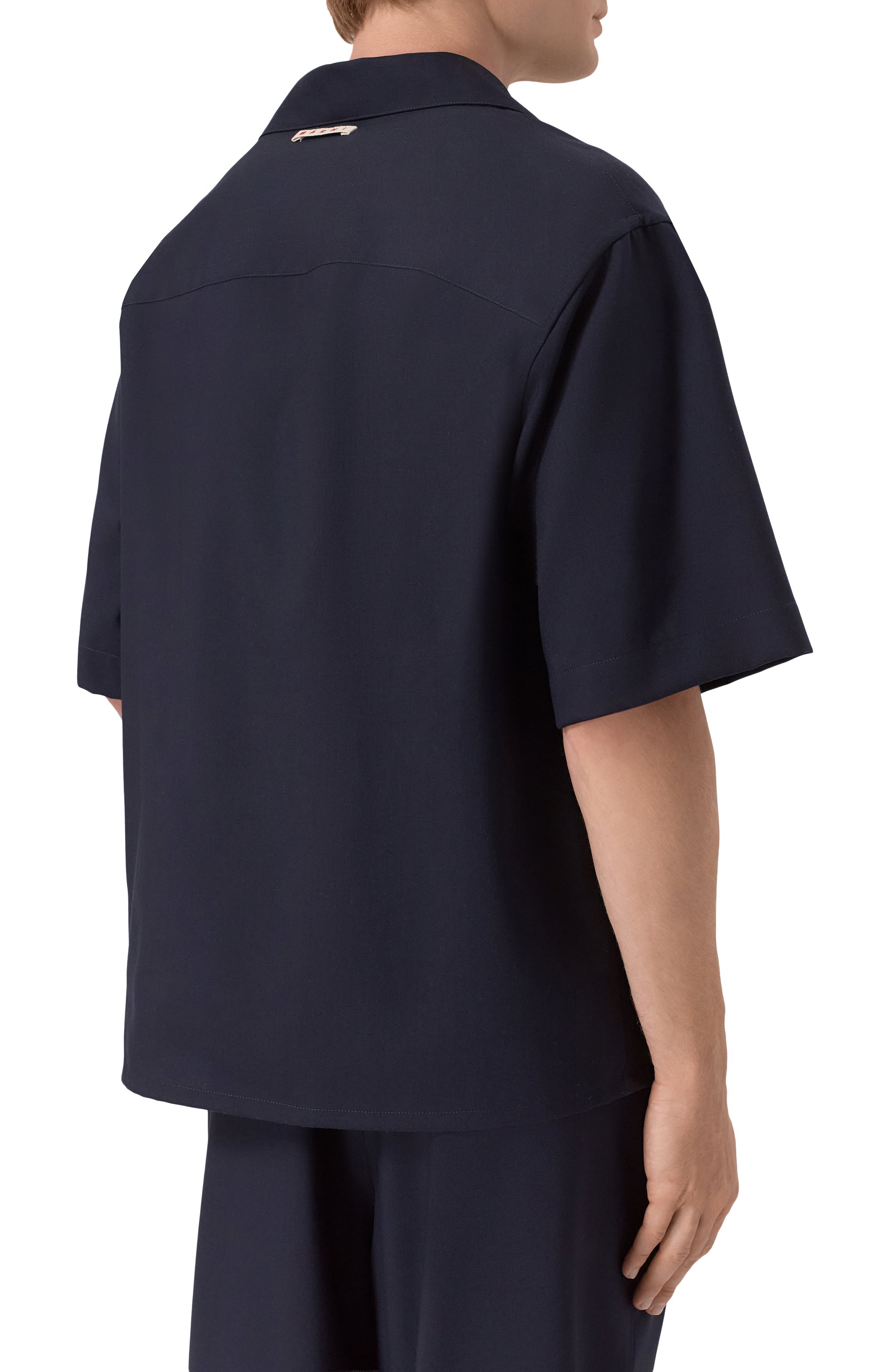 Шерстяная рубашка MARNI темно-синего цвета по цене 83850 руб., арт. CUMU0213A5/UTW839, фото 4 Шерстяная рубашка MARNI, арт. CUMU0213A5/UTW839, фото 4