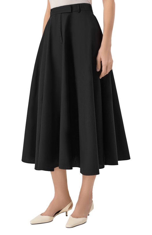 Хлопковая юбка Officine Generale S26WSKT154 Чёрный  S26WSKT154 Фото 3