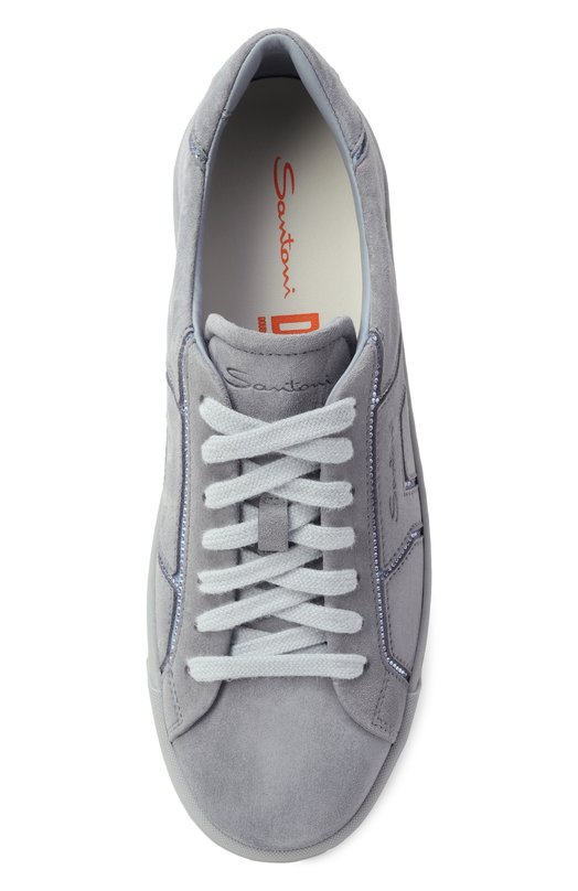 Замшевые кеды Santoni WBGG61423AIATDTB Голубой  WBGG61423AIATDTB Фото 6