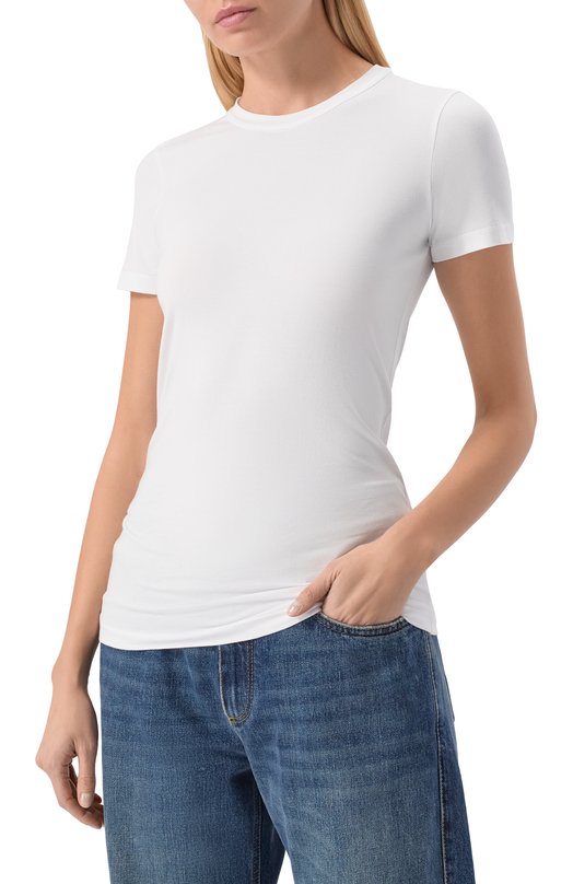 Хлопковая футболка Brunello Cucinelli M0T18B0170 Белый  M0T18B0170 Фото 3