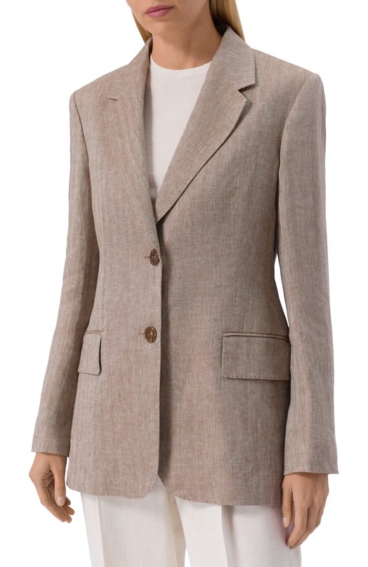 Льняной жакет Max Mara Studio TES0 Бежевый  TES0 Фото 3