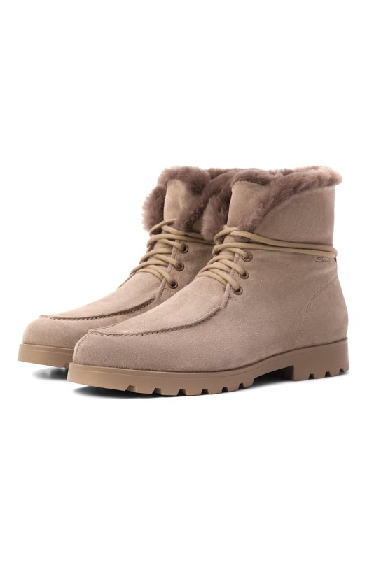 Замшевые ботинки Santoni WTDG71048TGRAPFR Бежевый WTDG71048TGRAPFR