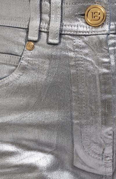 Джинсы BALMAIN серебряного цвета по цене 118500 руб., арт. WF0MG005/D160, фото 5 Джинсы BALMAIN, арт. WF0MG005/D160, фото 5