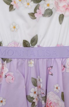 Детское хлопковое платье MONNALISA сиреневого цвета, арт. 11C924 | Фото 3 (Материал внешний: Хлопок; Материал сплава: Проставлено; Материал подклада: Хлопок; Рукава: Короткие; Драгоценные камни: Проставлено; Девочки Кросс-КТ: Платье-одежда; Случай: Повседневный; Ростовка одежда: 5 лет | 110 см, 2 года | 92 см, 10 - 11 лет | 140 - 146см, 3 года | 98 см, 6 лет | 116 см, 4 года | 104 см, 7 лет | 122 см, 8 лет | 128 см)