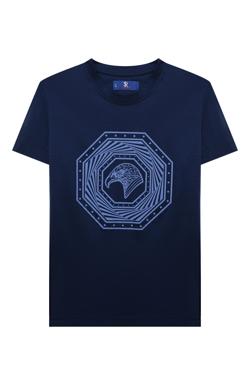 Хлопковая футболка STEFANO RICCI JUNIOR темно-синего цвета по цене 36800 руб., арт. YNH3400930/TE0001, фото 1 Хлопковая футболка STEFANO RICCI JUNIOR, арт. YNH3400930/TE0001, фото 1