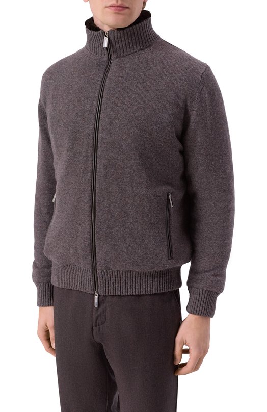 Кардиган с подкладкой из бобра Andrea Campagna WU26WS510-09C-FWSPC1 Коричневый  WU26WS510-09C-FWSPC1 Фото 3