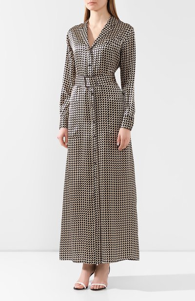 Шелковое платье KITON коричневого цвета по цене 164500 руб., арт. D49346K09S75, фото 3 Шелковое платье KITON, арт. D49346K09S75, фото 3