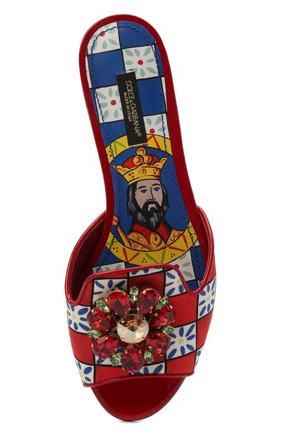 Комбинированные шлепанцы bianca DOLCE & GABBANA красного цвета по цене 78900 руб., арт. CQ0023/AJ747, фото 5 Комбинированные шлепанцы bianca DOLCE & GABBANA, арт. CQ0023/AJ747, фото 5