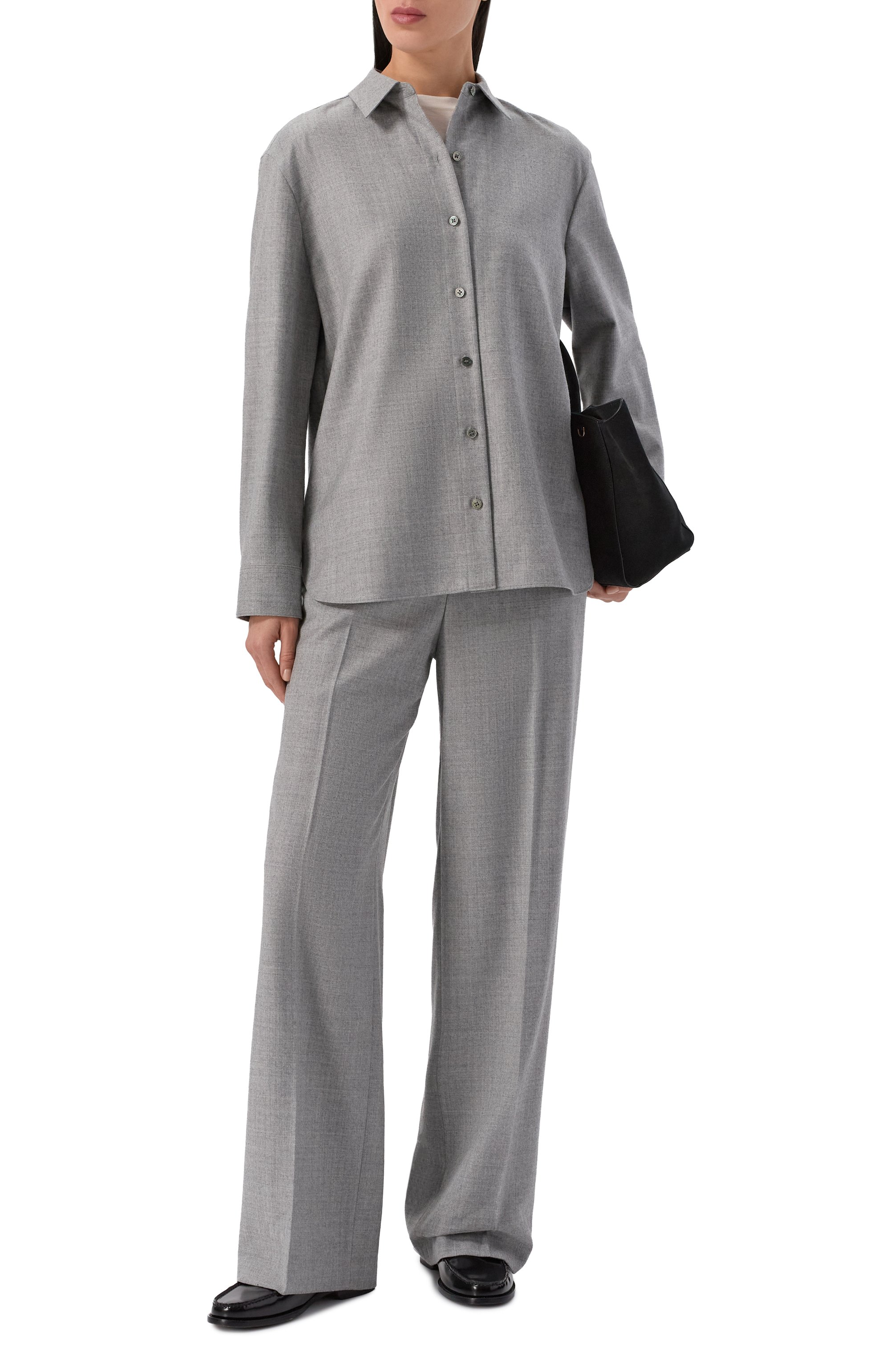 Шерстяная рубашка THEORY светло-серого цвета по цене 62550 руб., арт. N0801501, фото 2 Шерстяная рубашка THEORY, арт. N0801501, фото 2