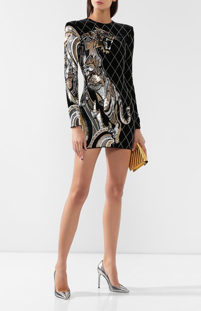 Платье из смеси вискозы и шелка BALMAIN, арт. SF16848/P016, фото 2